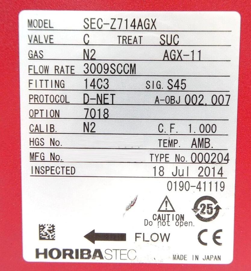Used Horiba STEC SEC-2714AGX Mass Flow Controller MFC Z700 Reseller Lot of 4 Working