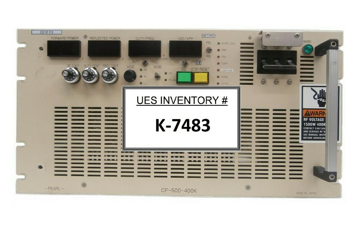 Used Pearl Kogyo CF-500-400K(CE) RF Power Supply Hitachi M-712E No Handle Working