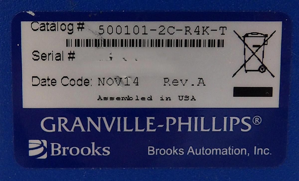 Used Granville-Phillips 500101-2C-R4K-T Micro-Ion Gauge Brooks Automation Working