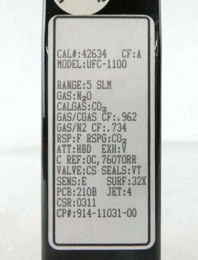 Used UNIT Instruments UFC-1100 Mass Flow Controller MFC 5 SLM N2O AMAT Working Spare