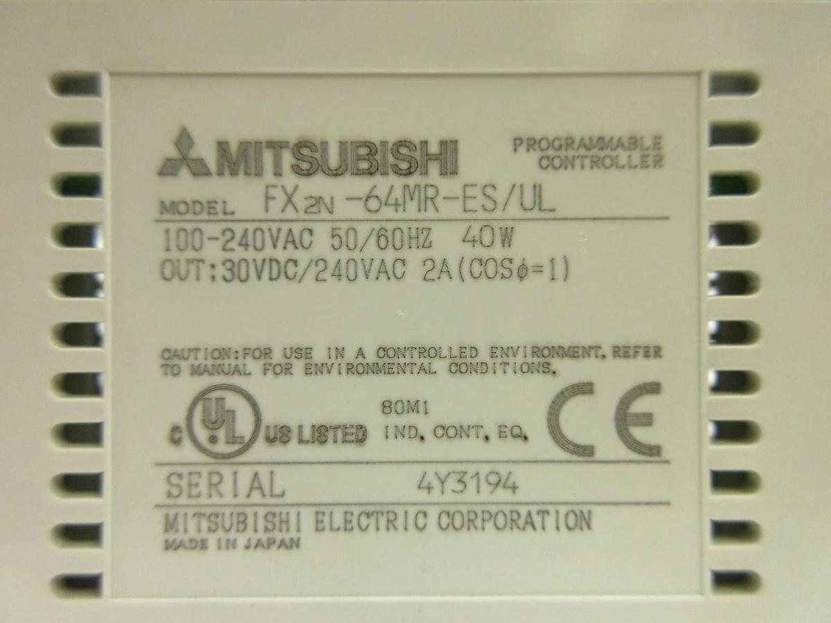 Used Mitsubishi FX2N-64MR-ES/UL Programmable Controller PLC FX2N-64MR Used Working