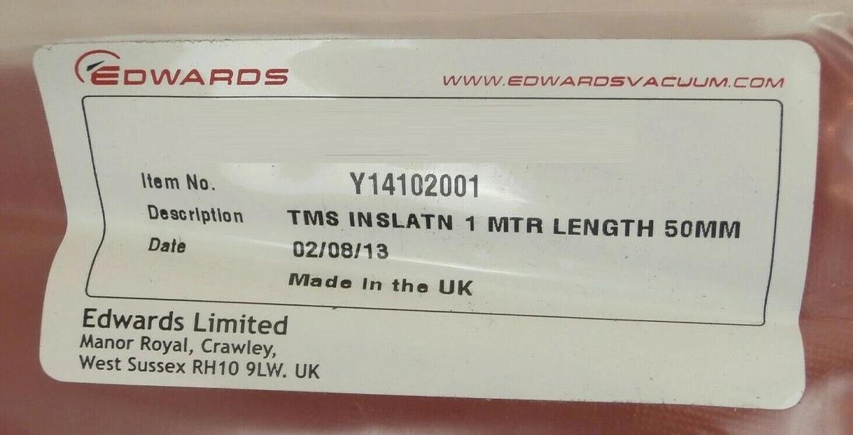 Edwards NRY28B050 CVD Pump Heated N2 Partial Kit Y14102001 New Surplus