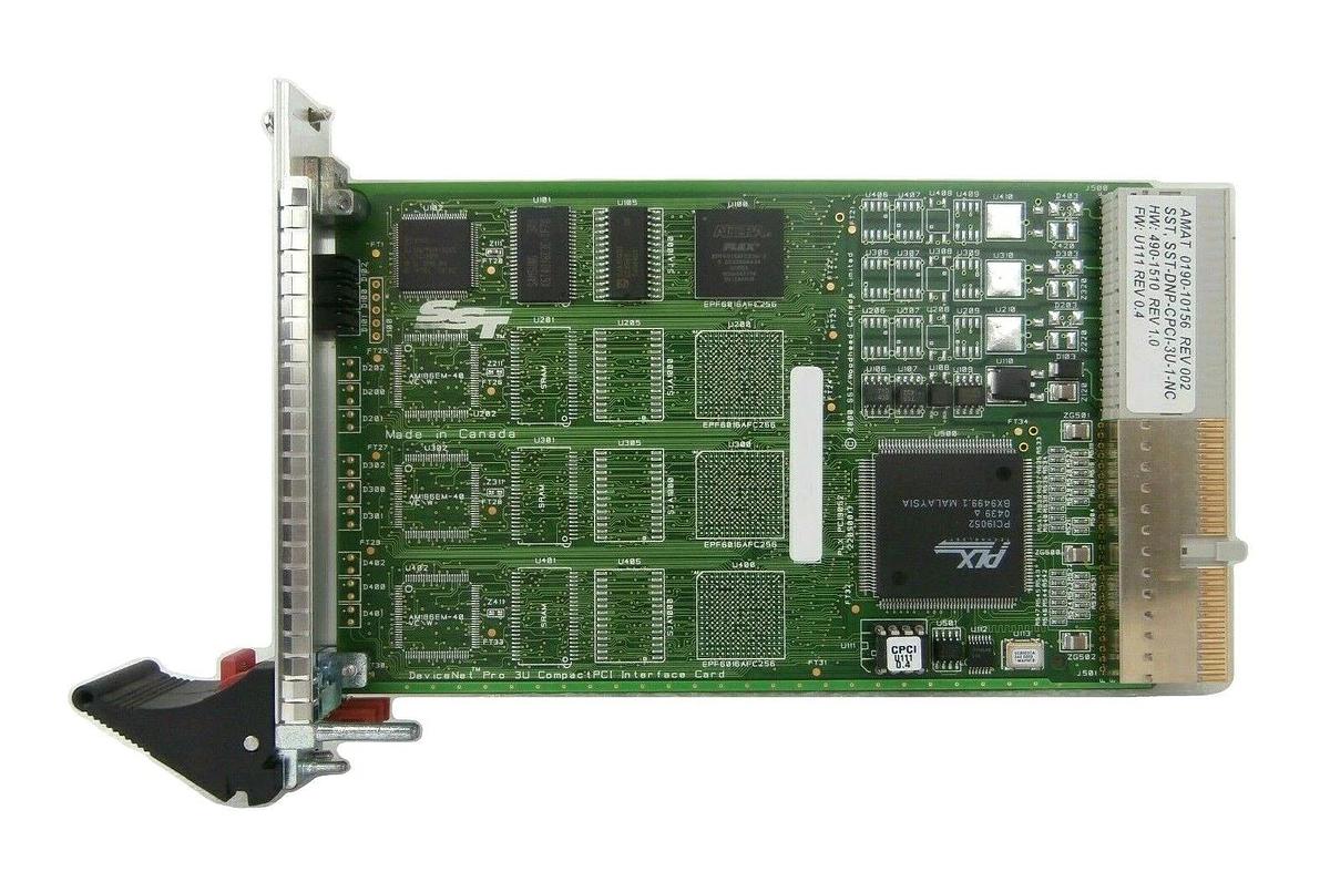 Used SST Woodhead SST-DNP-CPCI-3U-1-NC DeviceNet PCB Card AMAT 0190-10156 Working