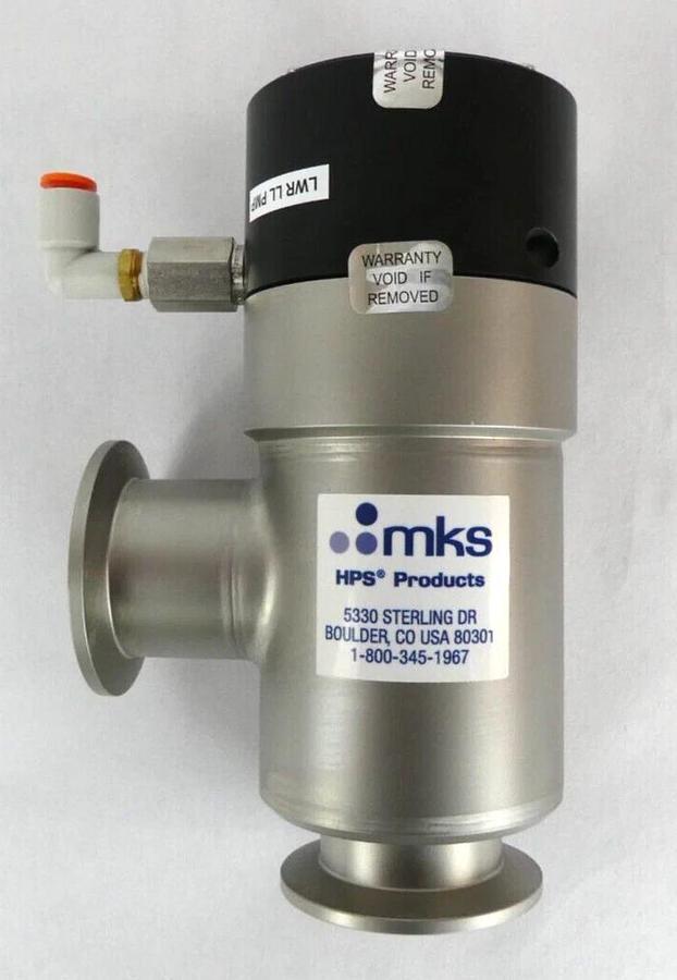 Used MKS Instruments 100018122 Pneumatic Isolation Angle Valve Working Surplus