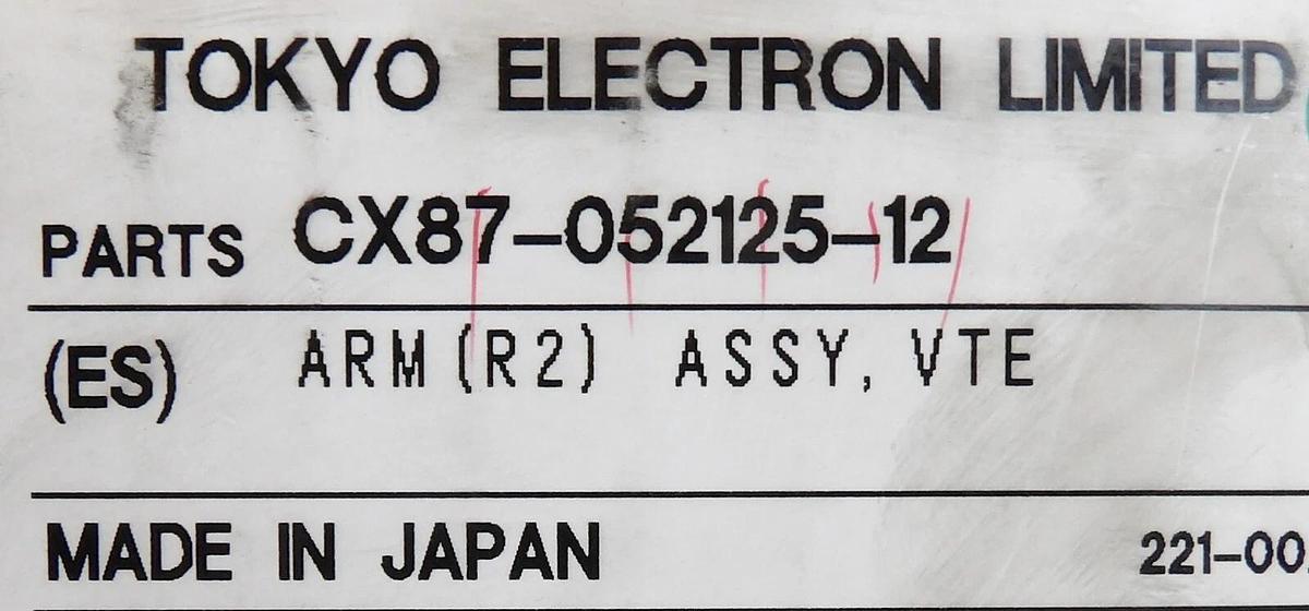 TEL Tokyo Electron CX87-052125-12 Robot Arm Assembly R2 VTE New