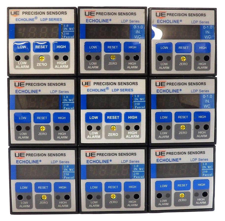 Used UE Precision Sensors LDP1WC/250P-16 LDP1WC-D Pressure Switch Lot of 9 Working