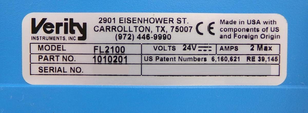 Used Verity 1010201 Precision Endpoint System EyeD Spectrometer FL2100 Working Spare