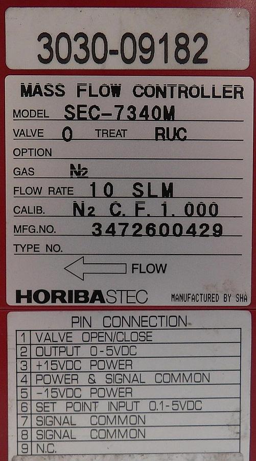 Used Horiba STEC SEC-7340M Mass Flow Controller MFC 10 SLM Reseller Lot of 5 Surplus