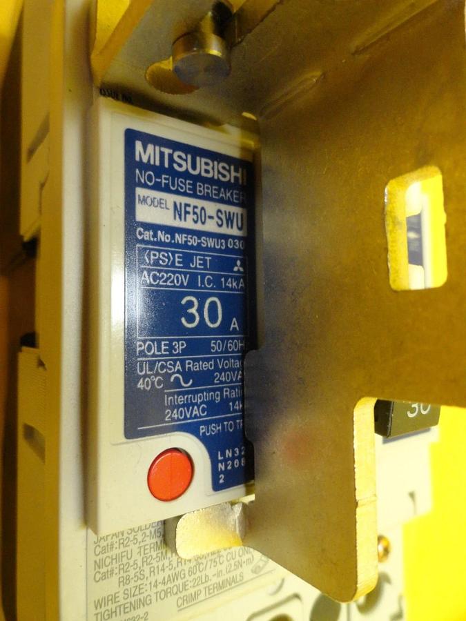 Used Mitsubishi NF50-SWU3 030 Circuit Breaker NF50-SWU Reseller Lot of 4 Used Working