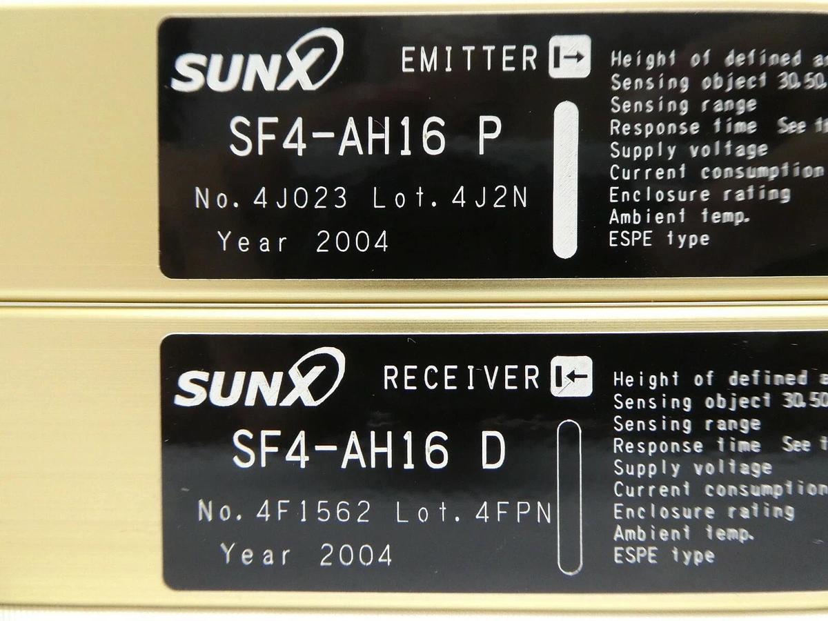 Used Sunx SF4-AH16 Light Curtain Emitter and Receiver Set SF4-AH Series Working