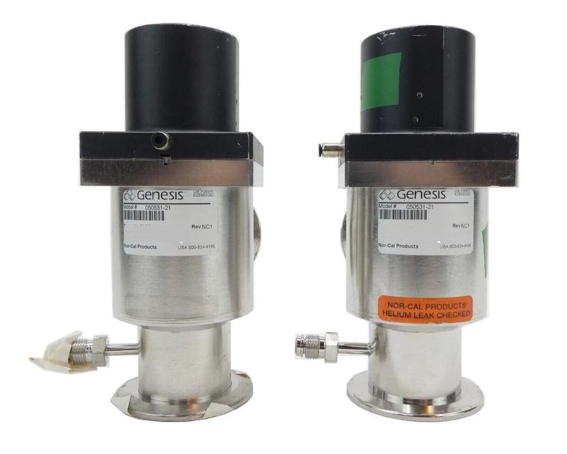 Used Nor-Cal 050531-21 Pneumatic Angle Valve Genesis Reseller Lot of 2 Working Spare
