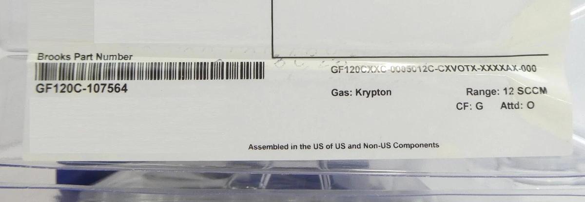 Brooks GF120C-107564 Mass Flow Controller MFC 12 SCCM Kr Lot of 2 New