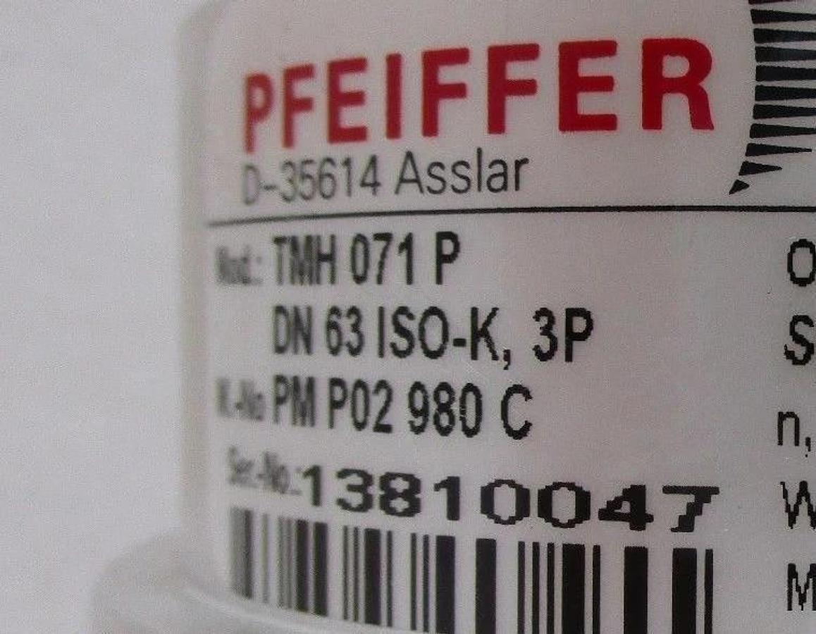 Used TMH 071 P Pfeiffer PM P02 980 C Turbomolecular Pump w/TC100 Turbo Tested Working