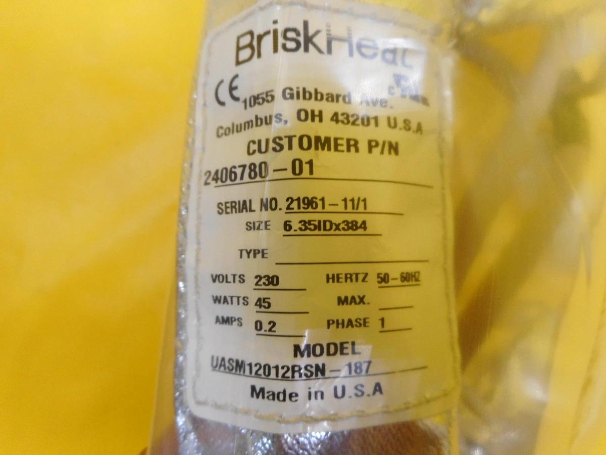 Brisk Heat UASM12012RSN-187 Heated Jacket 2406780-01 New Surplus