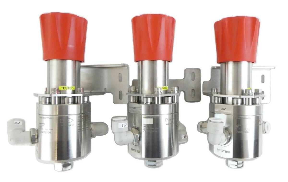 Used Swagelok RSB4-02-3-VVV-G93 Pressure Regulator RHPS Series Lot of 3 Working