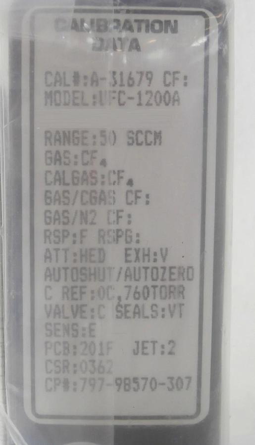 UNIT Instruments UFC-1200A Mass Flow Controller MFC 979-98570-307 New Surplus