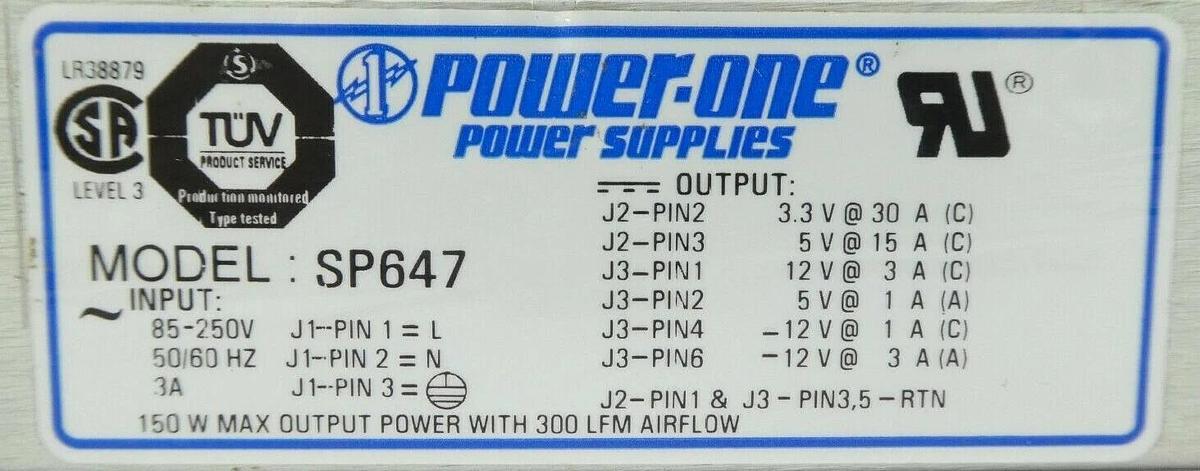 Power-One SP647 Switching Power Supply 150W Reseller Lot of 4 New Surplus