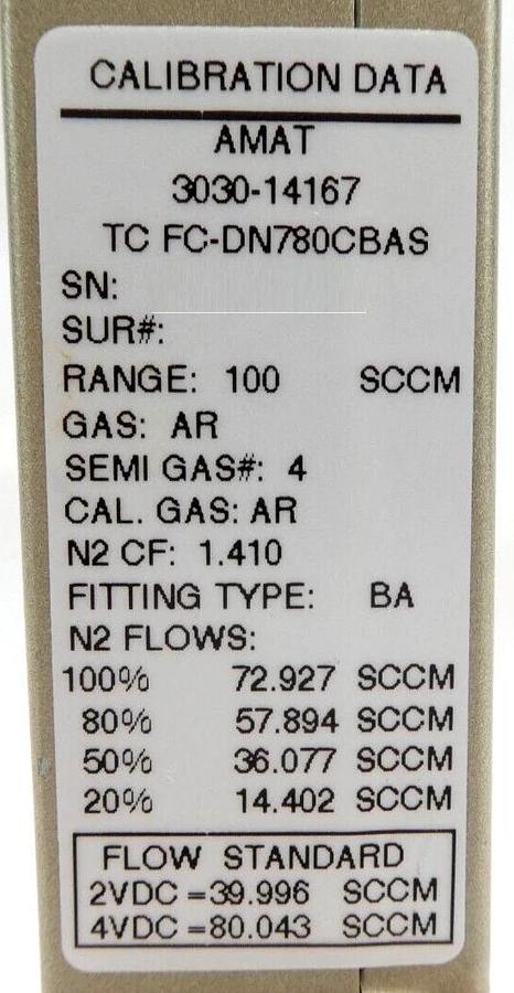 Used Aera FC-DN780C-BAS Mass Flow Controller MFC Lot of 7 AMAT 3030-14167 0190-26318