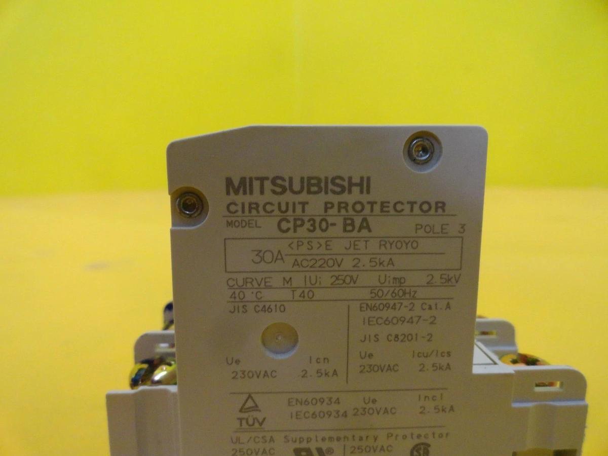 Used Mitsubishi CP30-BA Circuit Protector 3-Pole 30A Reseller Lot of 10 Used Working
