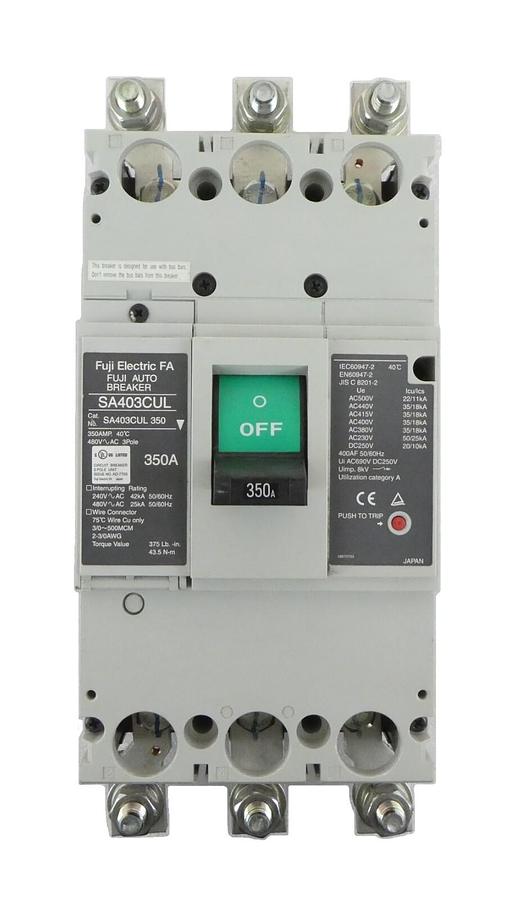 Used Fuji Electric FA SA403CUL 350A Industrial Auto Breaker Working Surplus