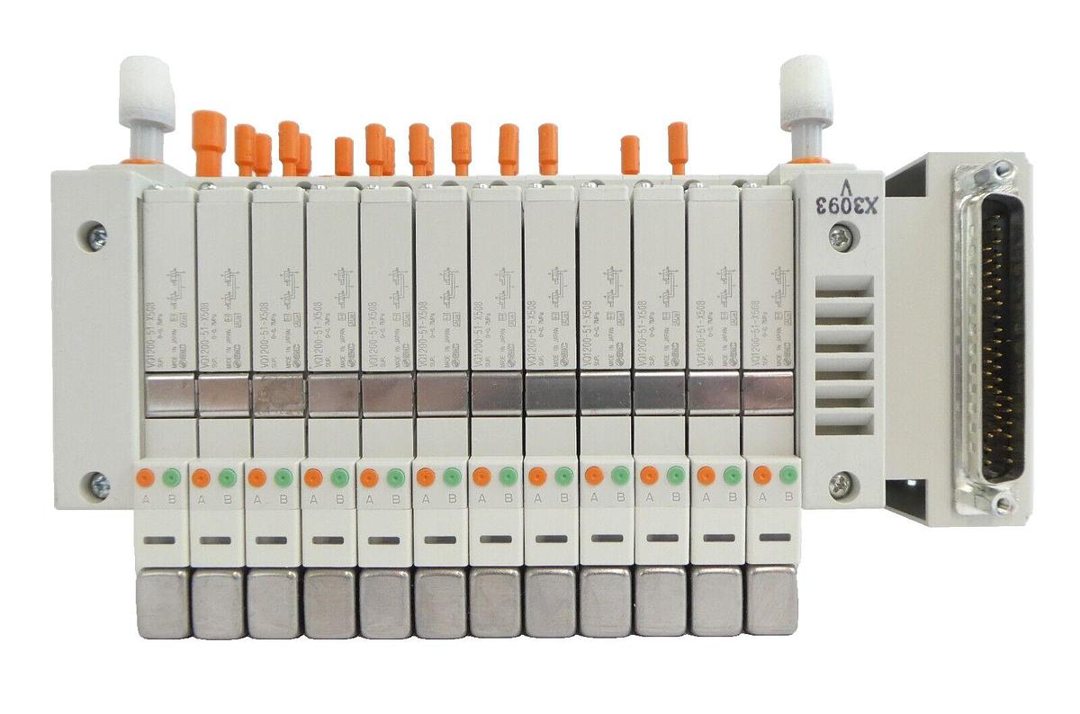 Used SMC VV5Q11-12-X3093V 12-Port Pneumatic Manifold AMAT 4060-00946 Working Surplus