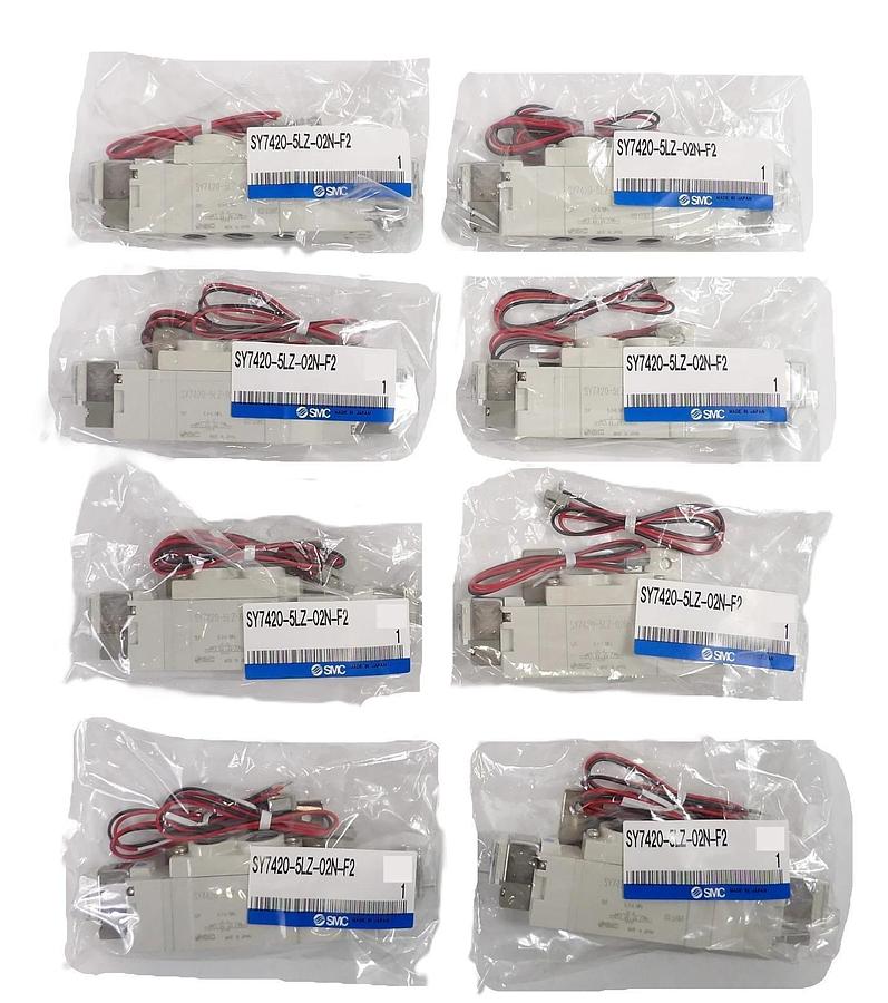 Used SMC SY7420-5L7-02N-F2 Solenoid Valve Reseller Lot of 8 New Surplus