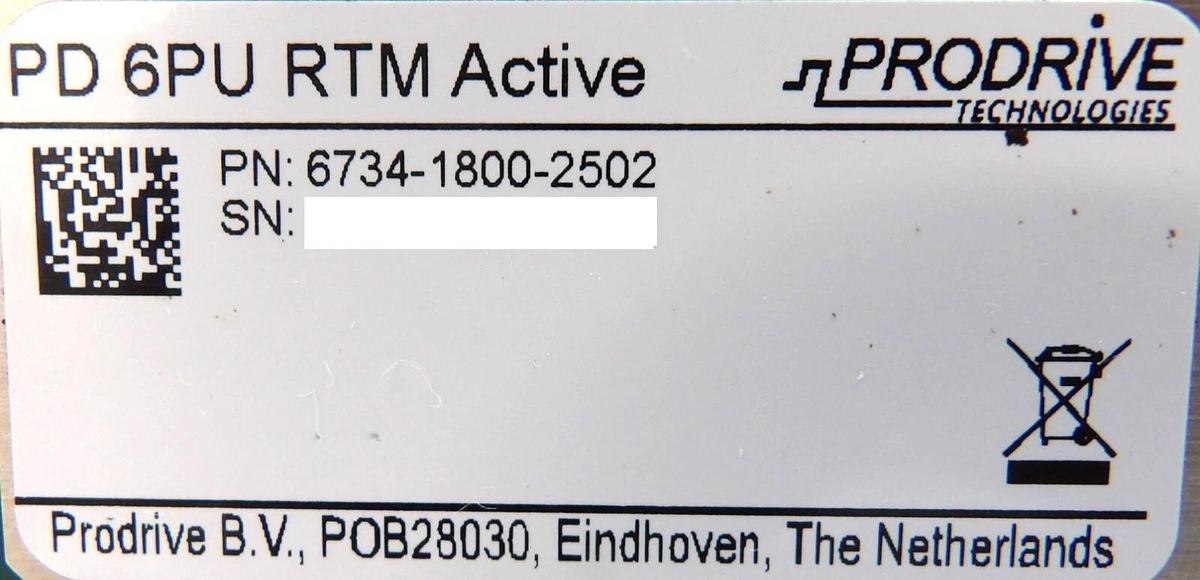 Used Prodrive Technologies 6734-1800-2502 PD 6PU RTM Active PCB Card Working