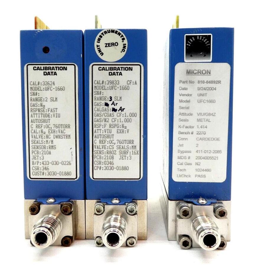 Used UNIT Instruments UFC-1660 Mass Flow Controller MFC Ar CHF3 Cl2 Lot of 11 Working
