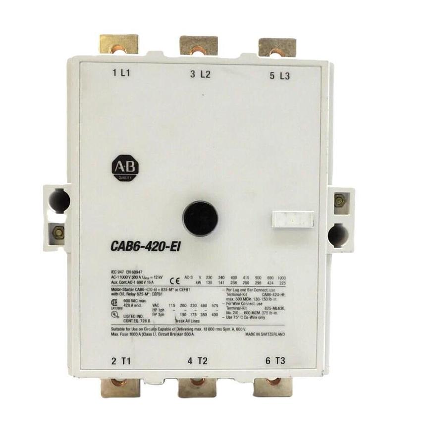 Used AB Allen-Bradley CAB6-420-EI Industrial Contactor CAB6-P 110-130V Working