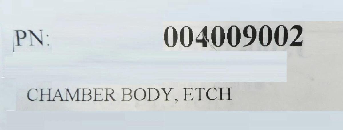Used AMAT Applied Materials 0040-09002 Etch Chamber Body Working Surplus
