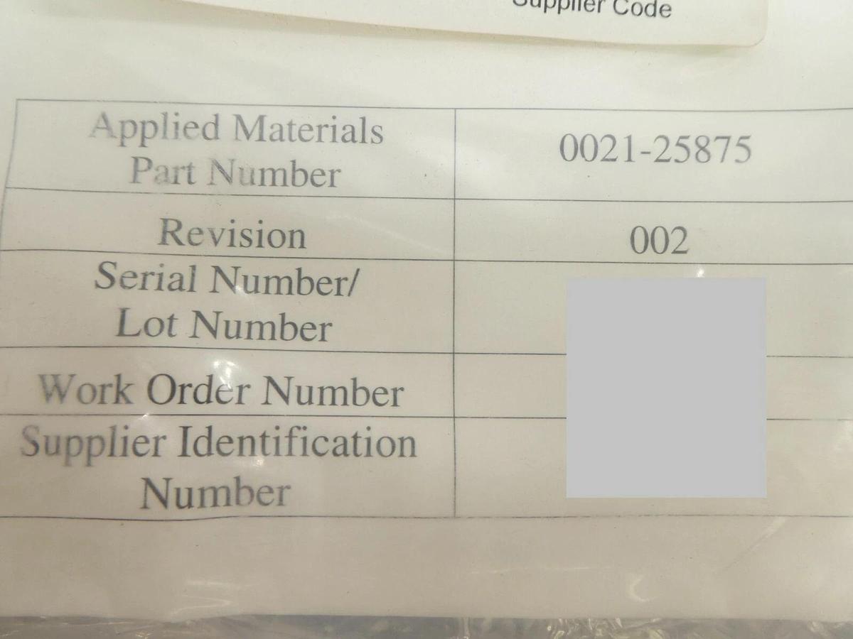 AMAT Applied Materials 0021-25875 Bocker Plate New