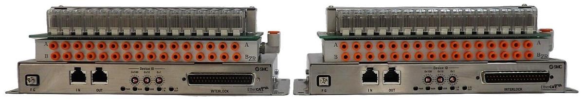 Used SMC IN587-33-1 32-Point EtherCAT Pneumatic Manifold Lot of 2 Working Surplus