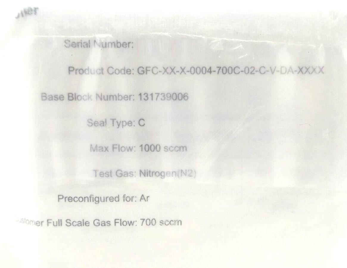 Pivotal Systems 32-03030 Mass Flow Controller MFC 700 SCCM Ar New Surplus