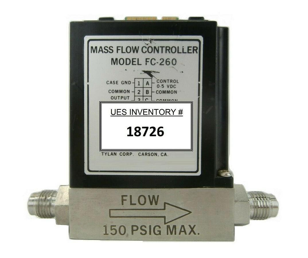 Used Tylan General FC-260 Mass Flow Controller MFC 50 SCCM N2 Working Spare