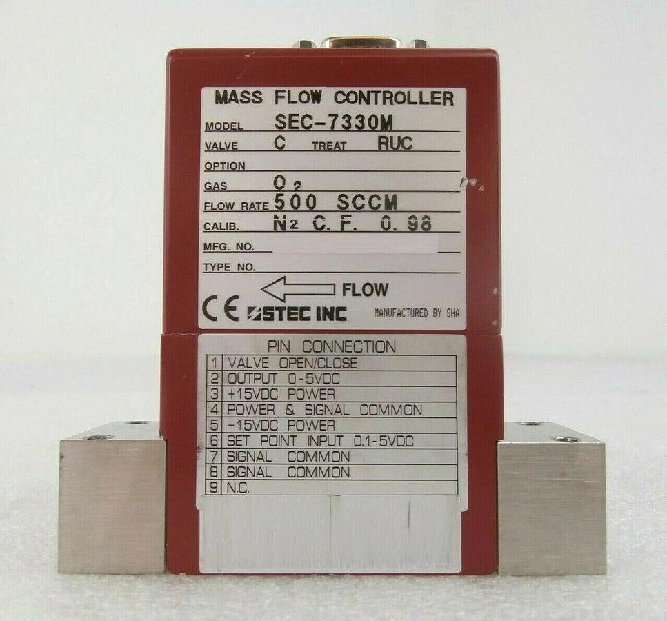 Used STEC SEC-7330M Mass Flow Controller MFC SEC-7330 500 SCCM O2 Working Surplus