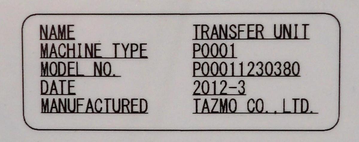 Used Tazmo P00011230380 300mm Wafer Transfer Robot and Controller Set P0001 Surplus