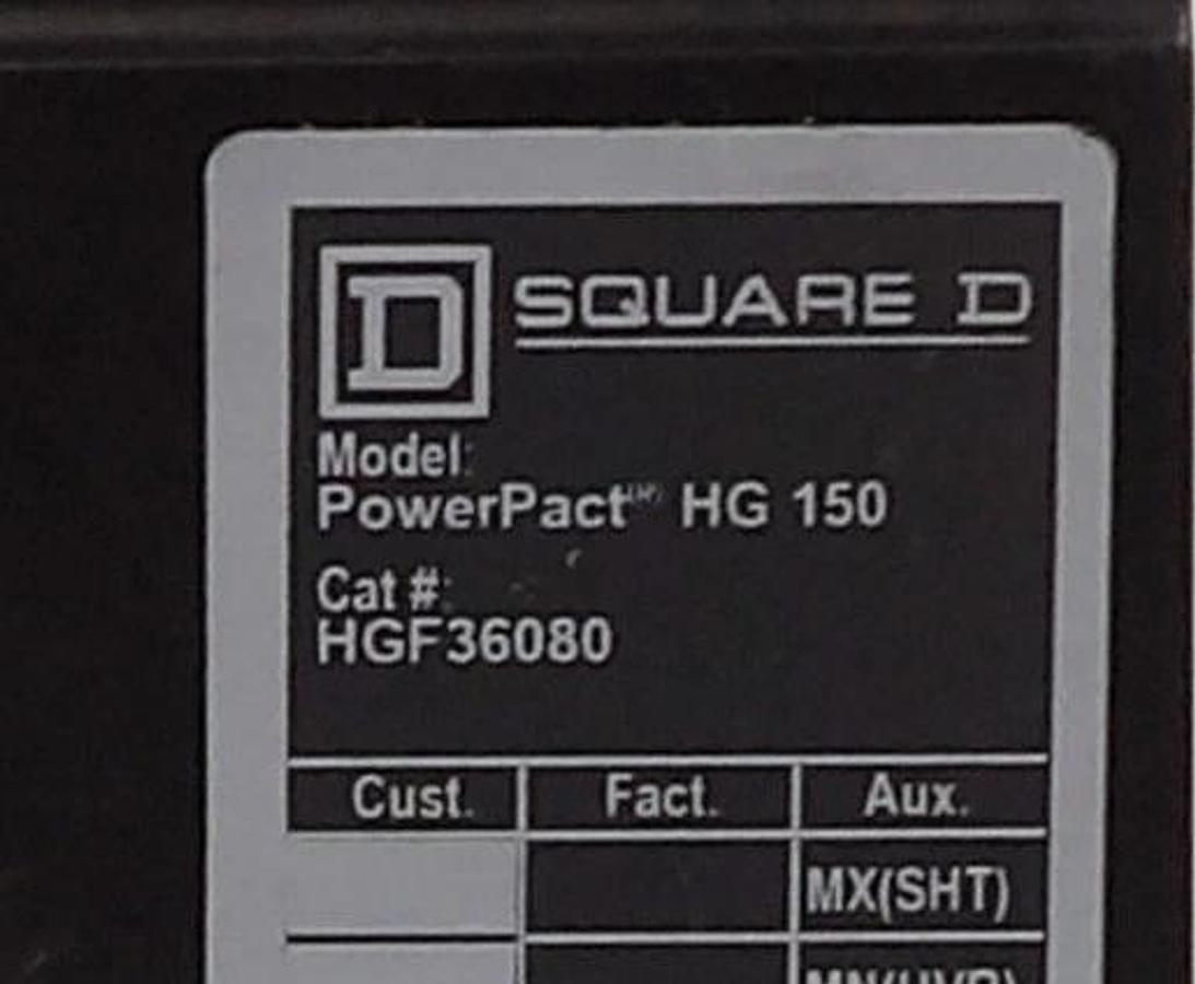 Used Square D HG 150 Circuit Breaker HGF36125 HGF36080 Reseller Lot of 2 Working