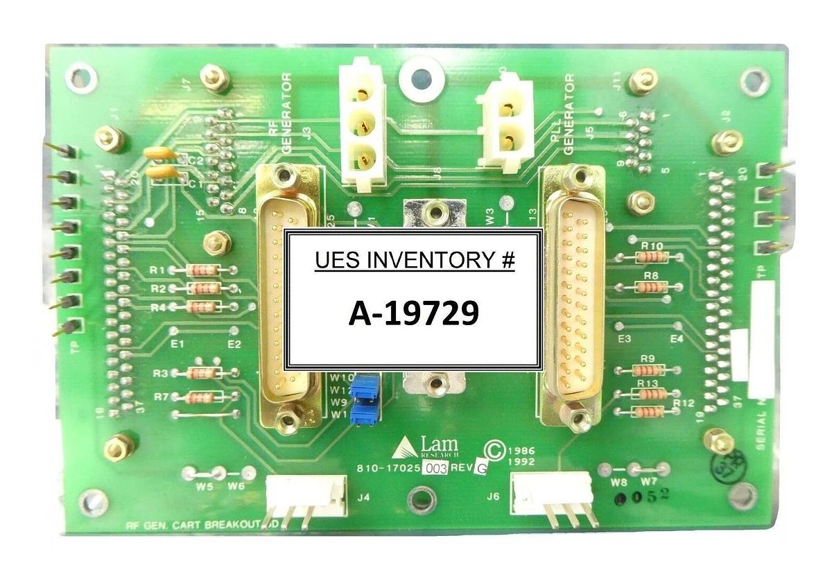 Used Lam Research 810-17025-003 RF Generator Cart Breakout PCB 710-17025-3 Working
