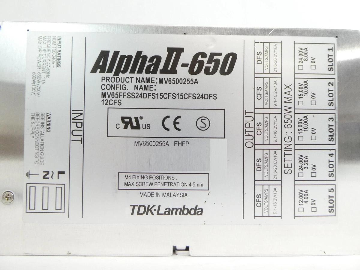 Used Lambda MV6500027A MV6500255A Power Supply Alpha II-650 Lot of 2 Working