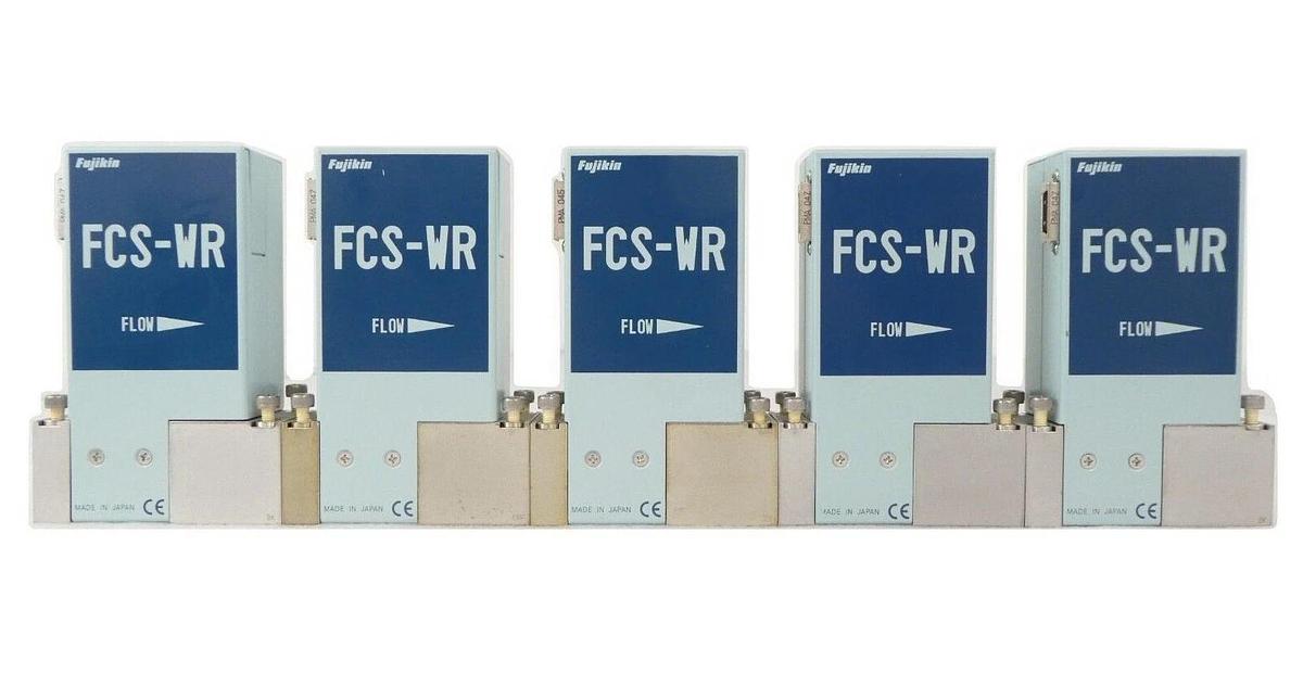 Used Fujikin FCS-WR N2 Flow Control System MFC Reseller Lot of 5 TEL Working Surplus