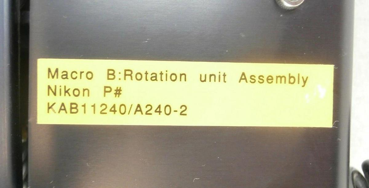 Used Nikon Macro B Wafer Rotation Assembly with Arched Holder KAB11240 OPTISTATION 7