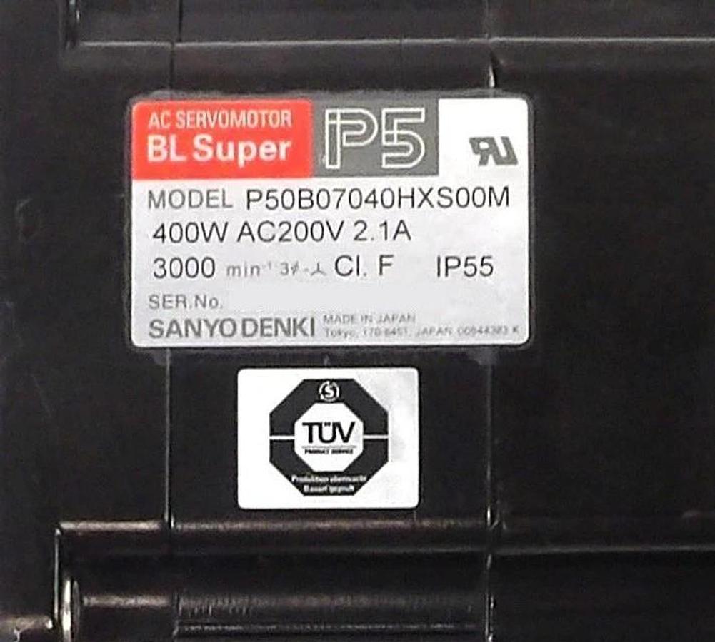 Used Sanyo Denki P50B07040HXS00M AC Servo Motor BL Super P5 Working