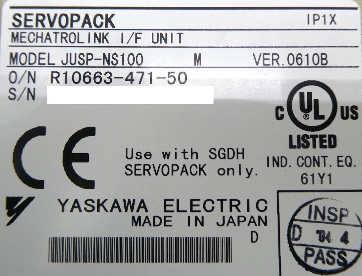 Used Yaskawa Electric SGDH-01AE Servo Drive SERVOPACK JUSP-NS100 Lot of 5 Working
