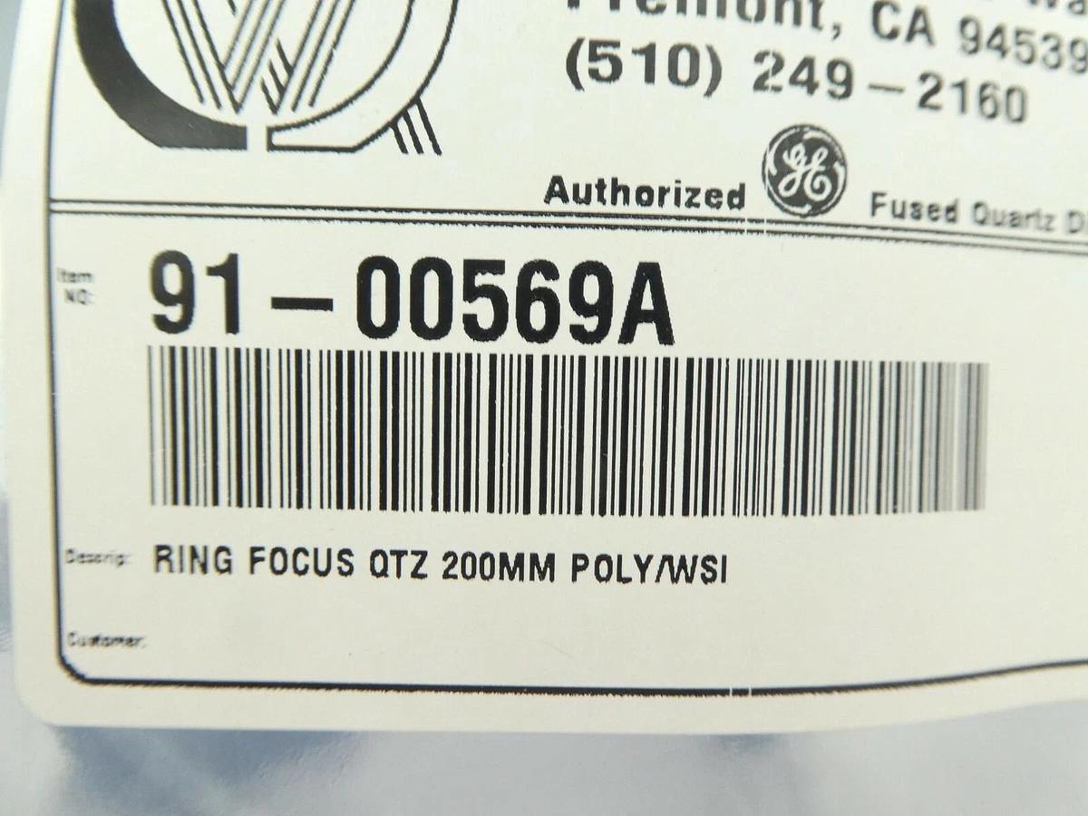 Used West Coast Quartz 91-00569 200mm Quartz Focus Ring POLY/WSI 91-00569A Working