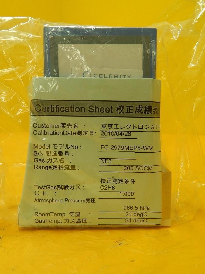 Refurbished Celerity FC-2979MEP5-WM Mass Flow Controller 200 SCCM NF3 TN2979 Refurbished