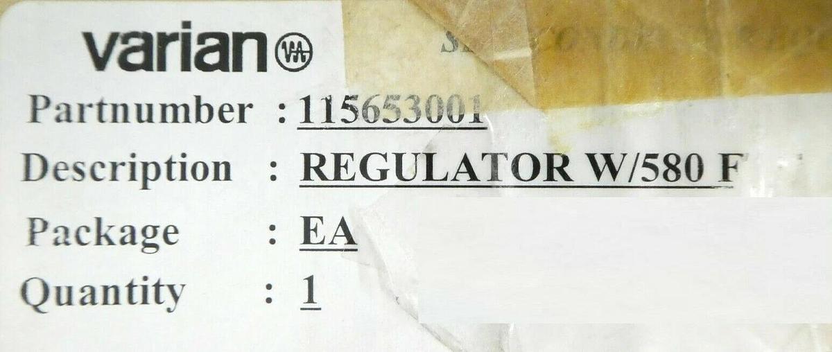Varian Semiconductor Equipment 115653001 Regulator Fitting W/580 VSEA New Spare