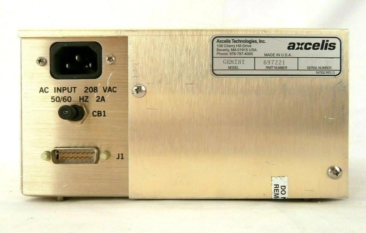 Used Axcelis Technologies 697221 Power Supply GEMINI Working Spare