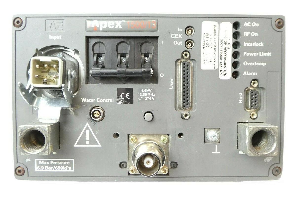 Used Apex 1500/13 AE Advanced Energy 660-900984R009 RF Generator Tested Working