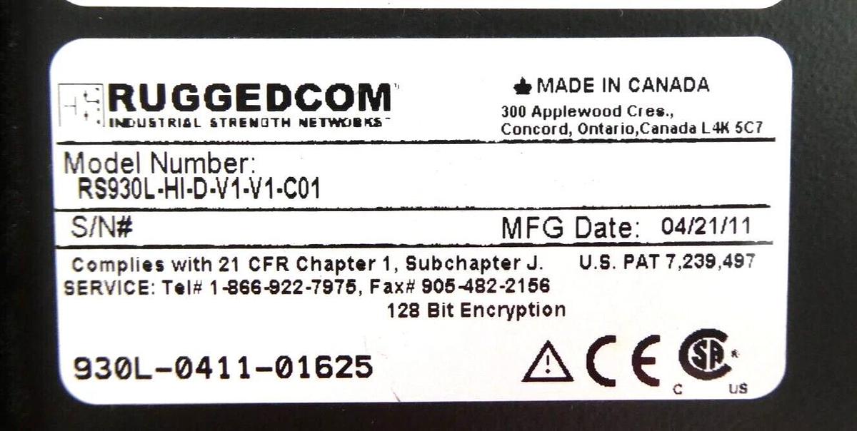 Used Ruggedcom RS930L-HI-D-V1-V1-C01 6-Port Ethernet Switch RS930L Lot of 4 Working