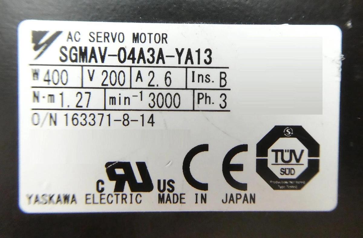 Used Yaskawa SGMAH-04AAF41 YSC-SGMAV-04-001 Servo Motor Lot of 4 Working Surplus